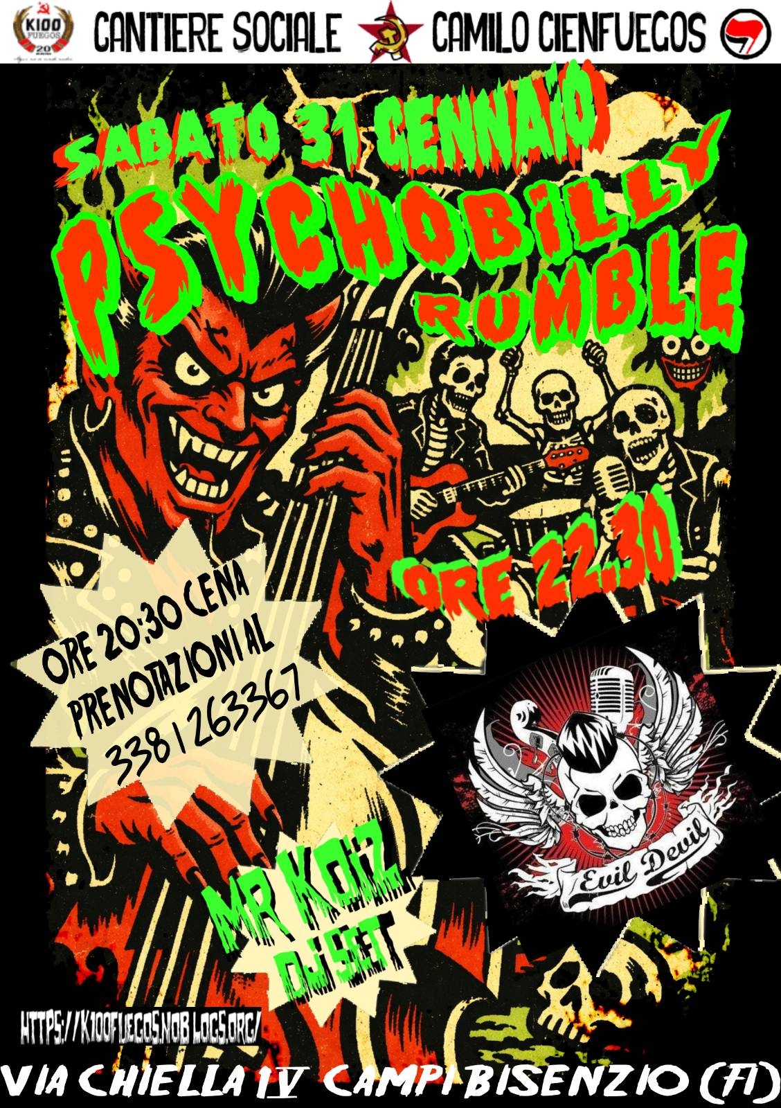 Psychobilly Rumble: cena + concerto 