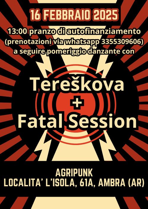 Pranzo Benefit + Live Tereškova e Fatal Session 