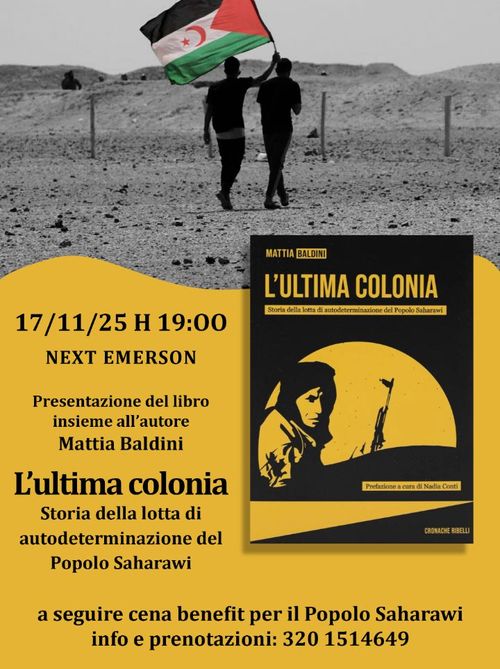 Presentazione libro "L' ultima colonia" + cena benefit