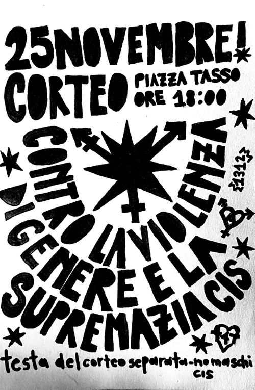 CORTEO CONTRO LA VIOLENZA DI GENERE E LA SUPREMAZIA CIS