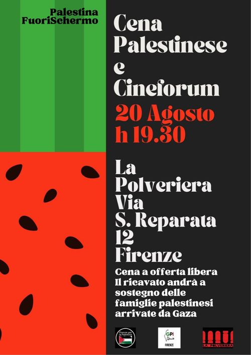 CENA PALESTINESE E CINEFORUM