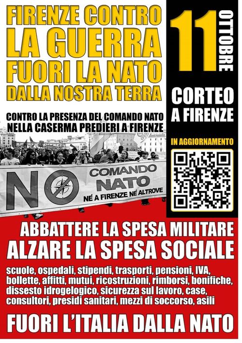 Firenze contro la guerra, fuori la NATO dalla nostra terra!