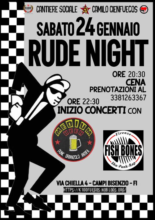 RUDE NIGHT • MEDIUM BEER + FISH BONES