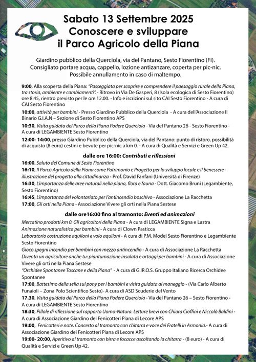 Conoscere e Sviluppare il Parco Agricolo della Piana