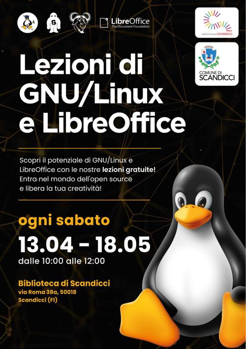 Corso di GNU/Linux e LibreOffice alla biblioteca di Scandicci