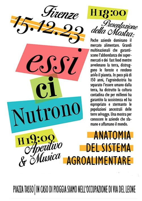 ESSI CI NUTRONO- mostra su agroindustria e aperitivo 15.12 piazza-tasso