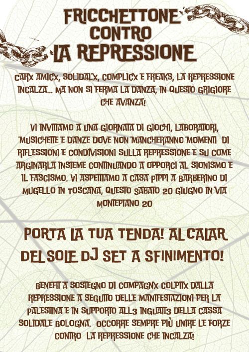 FRICCHETTONE CONTRO LA REPRESSIONE