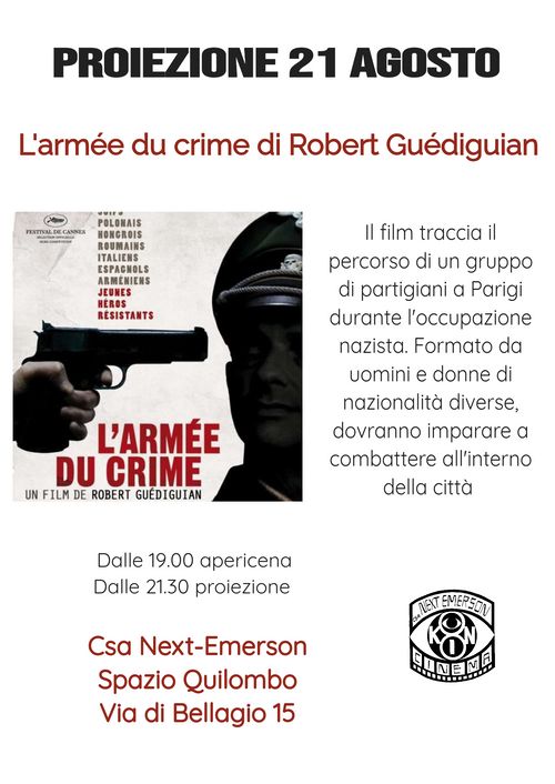 Proiezione di "L'armée du crime"