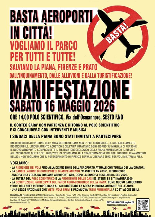 Manifestazione 16 Maggio: Basta Aeroporti in città, Vogliamo il Parco !