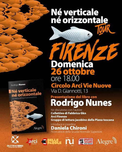 "Né verticale e né orizzontale" presentazione del libro con l'autore Rodrigo Nunes