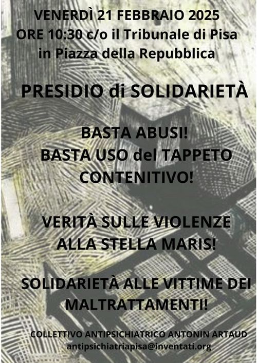 Presidio di solidarietà - Verità sulle violenze alla Stella Maris