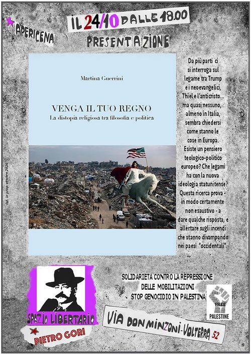 Presentazione "Venga il tuo regno. La distopia religiosa tra filosofia e politica" e apericena