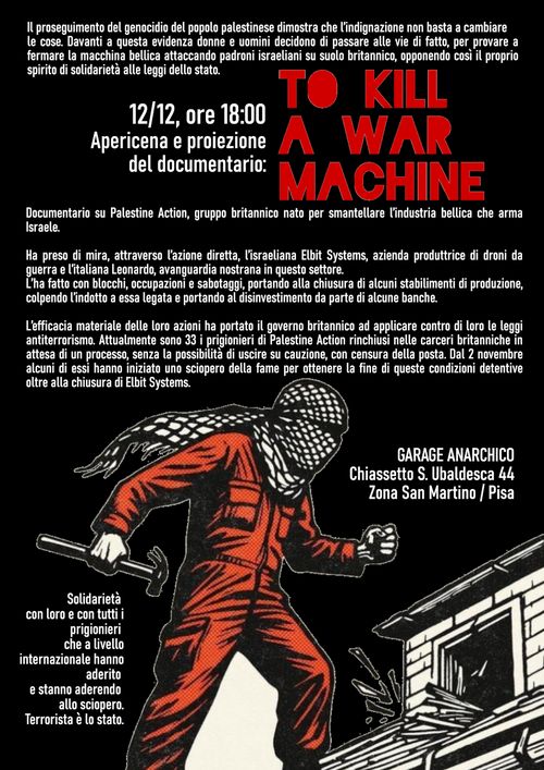 Apericena e proiezione di "To Kill a War Machine"