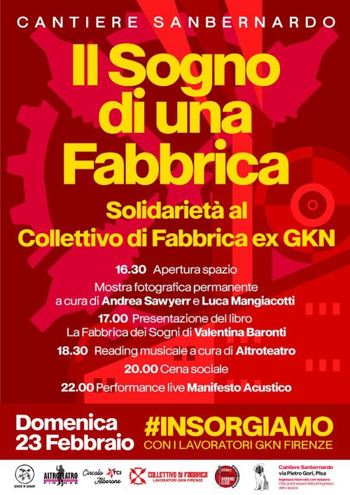 IL SOGNO di una FABBRICA reading musicale La Fabbrica dei Sogni e benefit per il Collettivo di Fabbrica ex-GKN