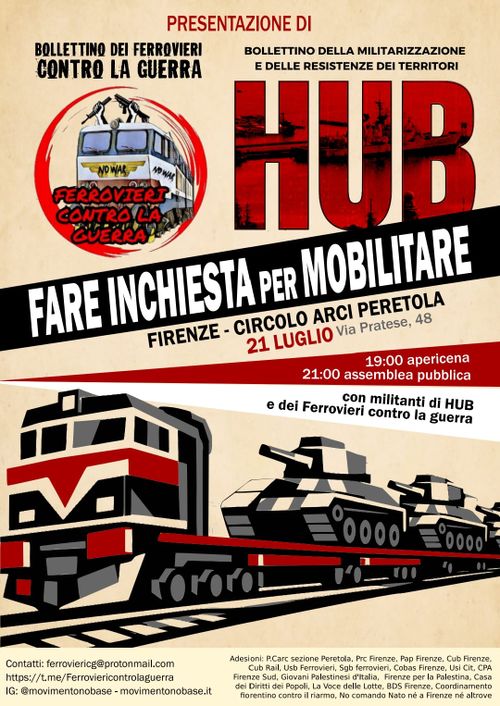 Presentazione Bollettini dei Ferrovieri Contro la Guerra e HUB