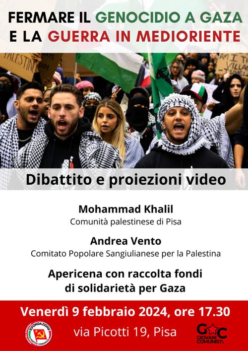 Fermare il genocidio a Gaza e la guerra in Medioriente