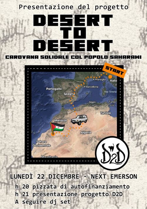 Presentazione Desert To Desert - Carovana solidale col popolo saharawi 