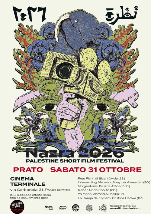 NAZRA shortfilm FESTIVAL 2026 🎥 a Prato 🇵🇸
 in sala Giansanti del cinema Terminale le opere vincitrici di questa edizione del festival (https://nazrafilmfestival.com/vincitori/ ) 
📍PROGRAMMA
h 16.30 presentazione Nazra festival 2026 🎤
h. 16.45 inizio proiezioni 🎥
h. 18.00 pausa cineforum ☕🚾
h. 18.15 inizio seconda parte di proiezioni 🎥
h. 19.30 conclusione rassegna
🔜 INGRESSO ad offerta libera e consapevole a supporto del festival e della produzione di autore, fino ad esaurimento posti disponibili.
ℹ️
https://nazrafilmfestival.com/