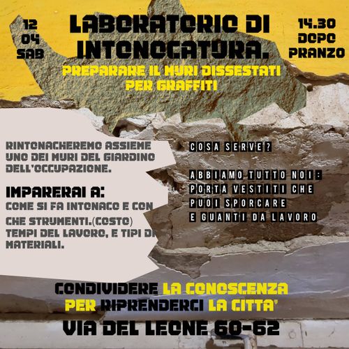 laboratorio di intonacatura( preparare muri per graffiti)