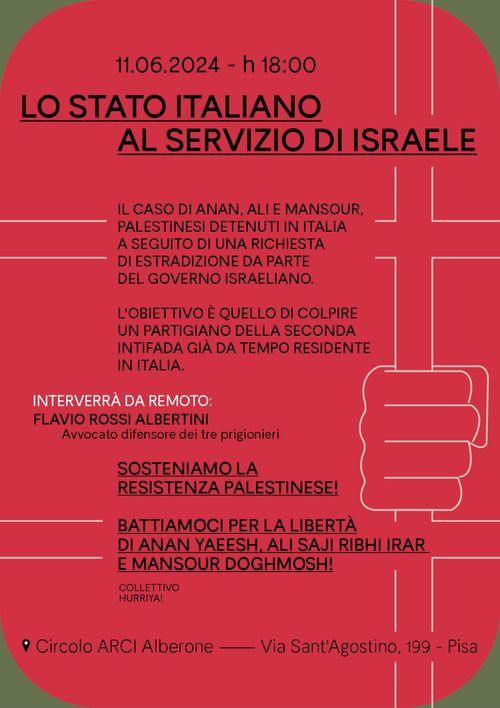 LO STATO ITALIANO AL SERVIZIO DI ISRAELE