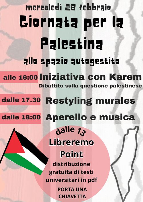 Giornata per la Palestina allo spazio autogestito