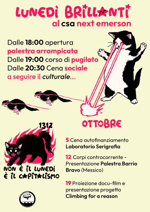 Lunedì brillanti al csa next emerson - Ottobre edition