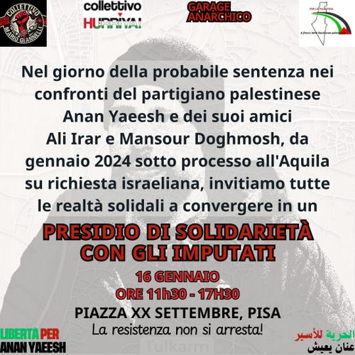 Presidio di solidarietà con Anan, Ali e Mansour