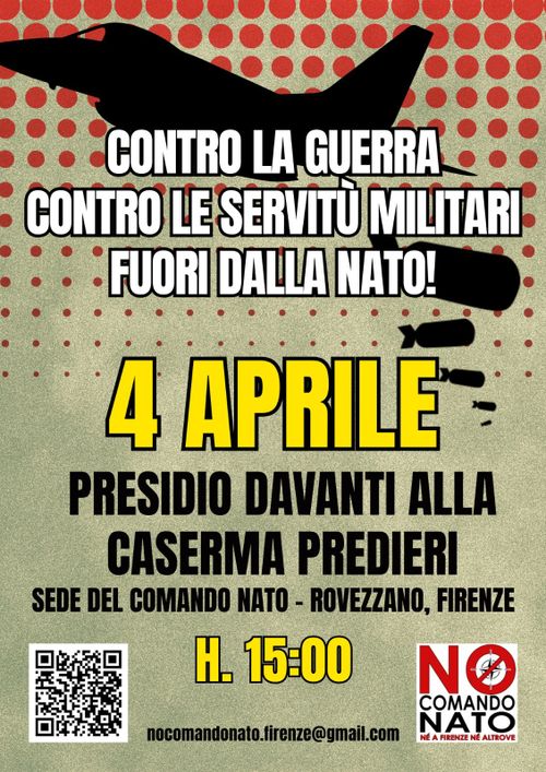 4  APRILE PRESIDIO DAVANTI ALLA CASERMA PREDIERI