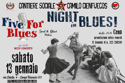 NIGHT IN BLUES: cena + concerto Five For Blues