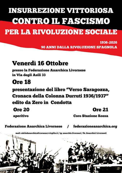 1936-2026 A 90 anni dalla Rivoluzione Spagnola