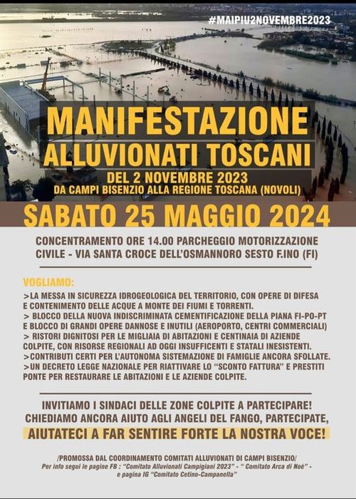 MANIFESTAZIONE ALLUVIONATI TOSCANI