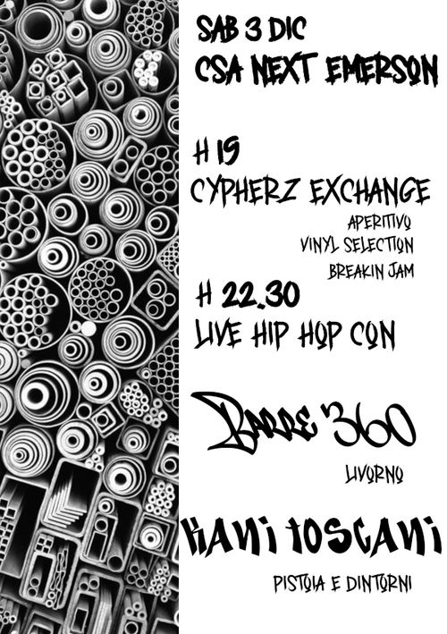 Hip hop culture: cypherz exchange + kani toscani + barre 360