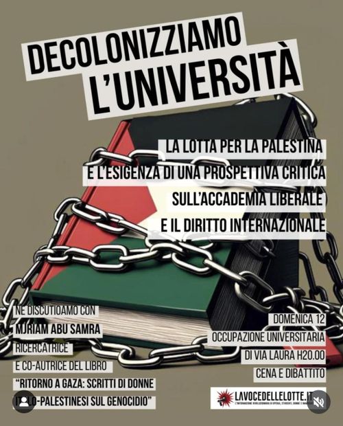Decolonizziamo l'Università - con Mjriam Abu Samra - Dibattito e cena