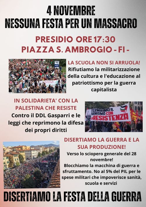 disertiamo la guerra: 4 Novembre