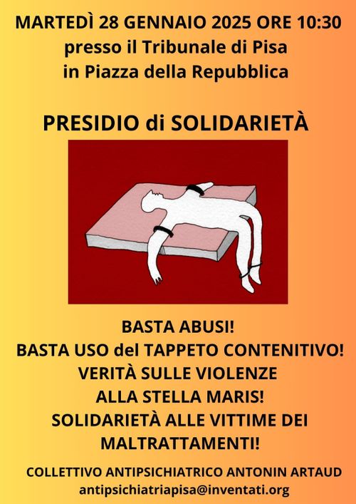 PRESIDIO di SOLIDARIETÀ  - VERITÀ SUGLI ABUSI ALLA STELLA MARIS!