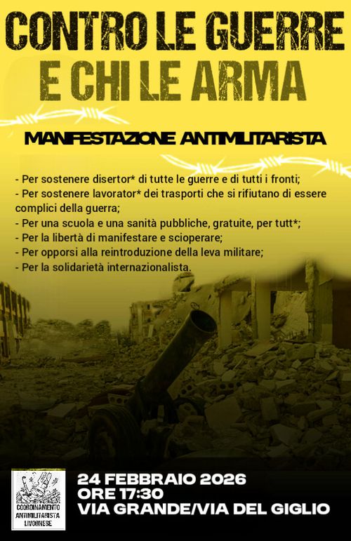 Manifestazione antimilitarista - Contro le guerre e chi le arma!