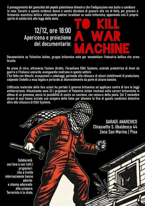 Apericena e proiezione di "To Kill a War Machine"